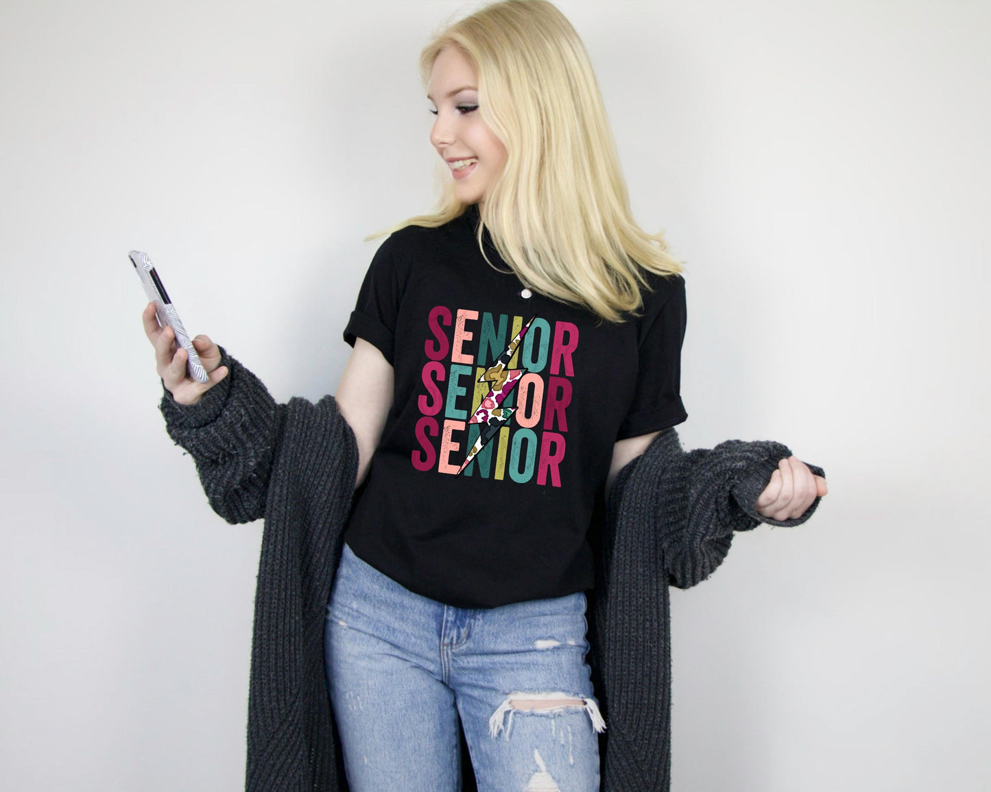 Spring Color Senior Lightning Bolt Graphic Tee