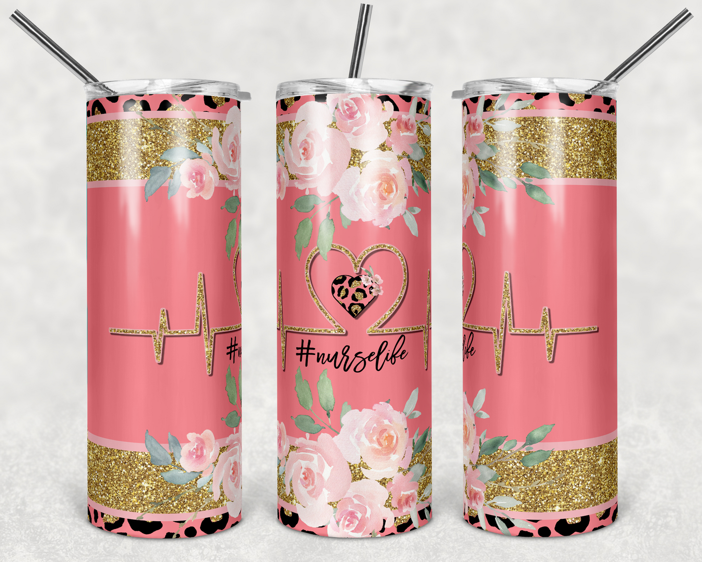 Nurse Life Floral Leopard