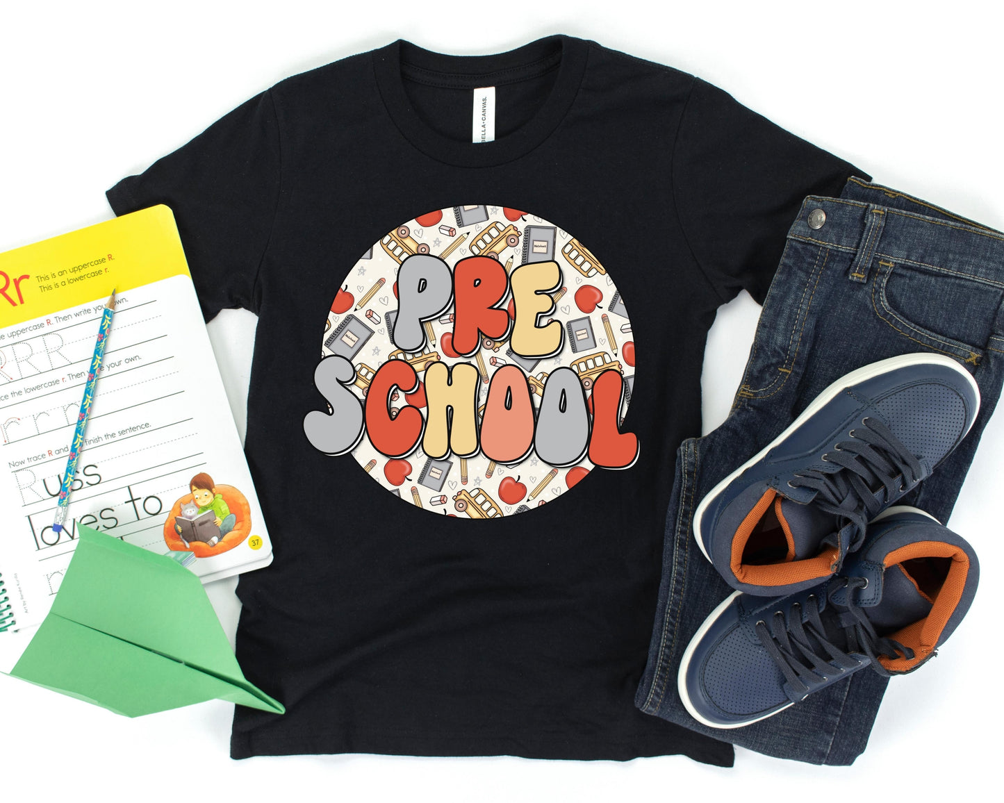 Retro School Bus Pre School Toddler/Youth Tee