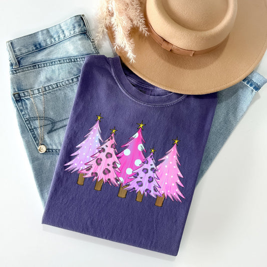Pink and Purple Trees - Comfort Colors Graphic Tee