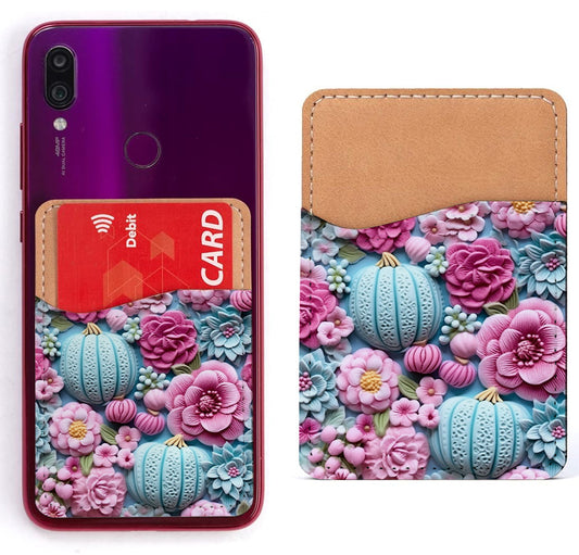 Floral Pumpkins Phone Card Holder