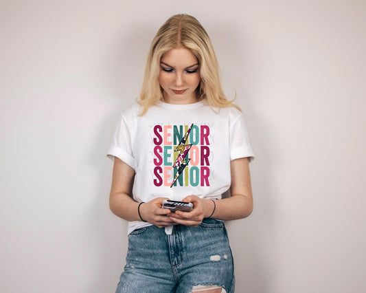 Spring Color Senior Lightning Bolt Graphic Tee