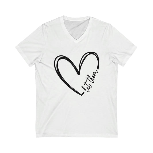 Let Them Heart V-Neck Tee