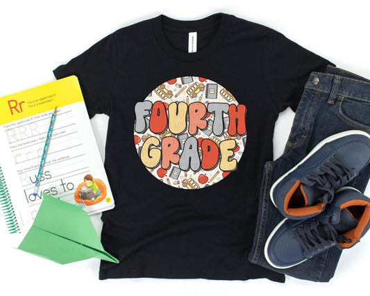 Retro School Bus Fourth Grade Toddler/Youth Tee